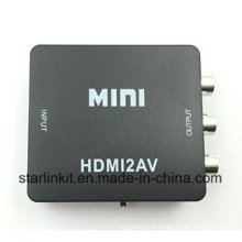 Mini composto AV Cvbs 3RCA para HDMI Video Converter 1080P